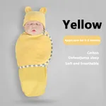 2pcs Baby Sleeping Bags and Rabbit Ear Fetal Hat Set, Newborns 0-3 Months Must Haves, Inside 95% Cotton, Soft and Cute, Suitable for Four Seasons  Yellow