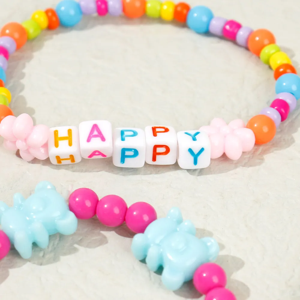 Toddler/Kid Handmade Unicorn Elastic Bracelet Multi-color image 5