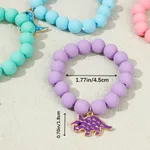 4-pack Toddler/Kid Dinosaur Pattern Round Bead Handmade Beaded Bracelet Set  image 3