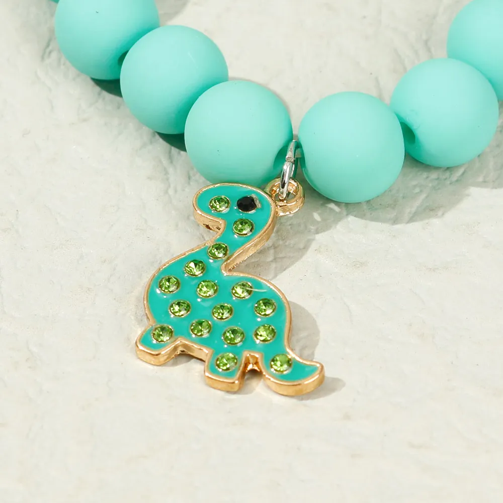 4-pack Toddler/Kid Dinosaur Pattern Round Bead Handmade Beaded Bracelet Set  image 4