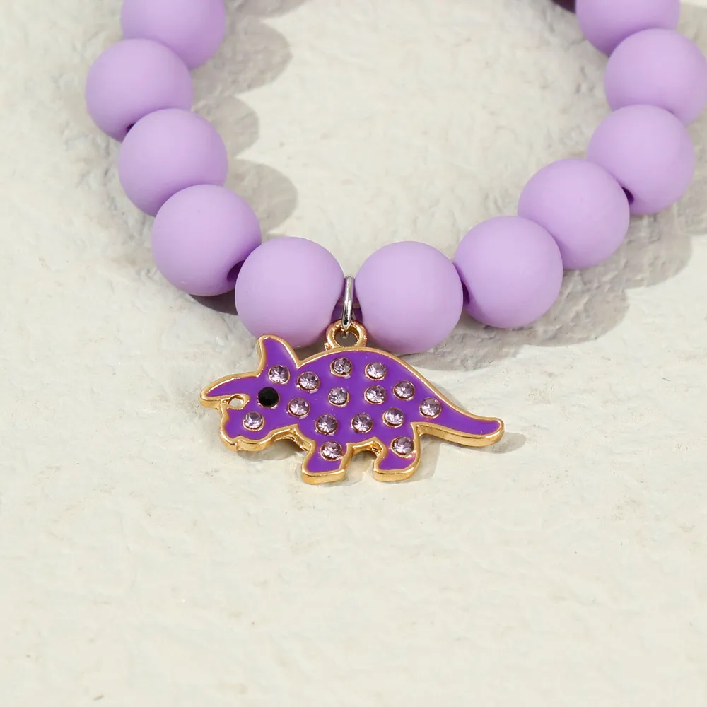 4-pack Toddler/Kid Dinosaur Pattern Round Bead Handmade Beaded Bracelet Set  image 5