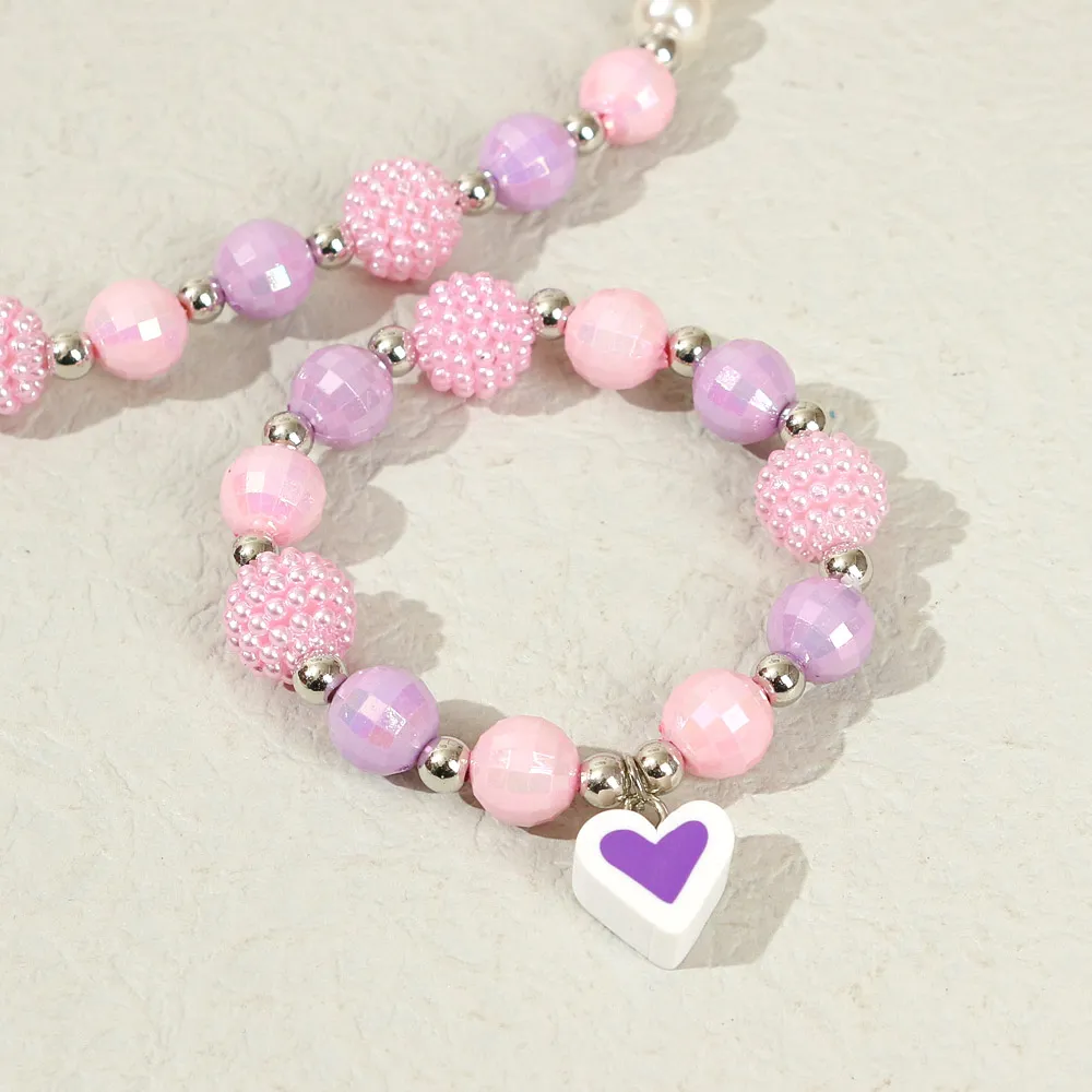 2pcs Toddler/Kid Unicorn Necklace Bracelet Set big image 8