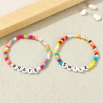 2-pack Toddler/Kid Letters Print Positive Energy Words Bracelets Color-C