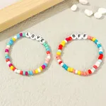 2-pack Toddler/Kid Letters Print Positive Energy Words Bracelets Color-E