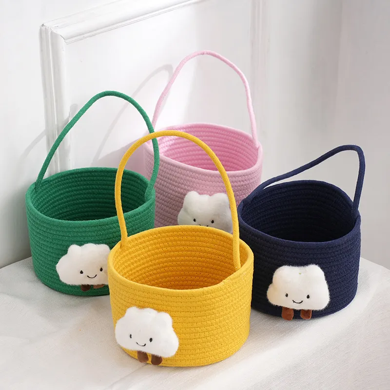 Cartoon Cute Storage Basket Woven Portable Storage Basket  image 2