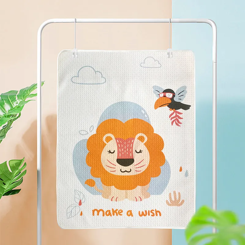 100% algodão animal mundo bebê respirável dupla face almofada de urina impermeável e colchão lavável Laranja