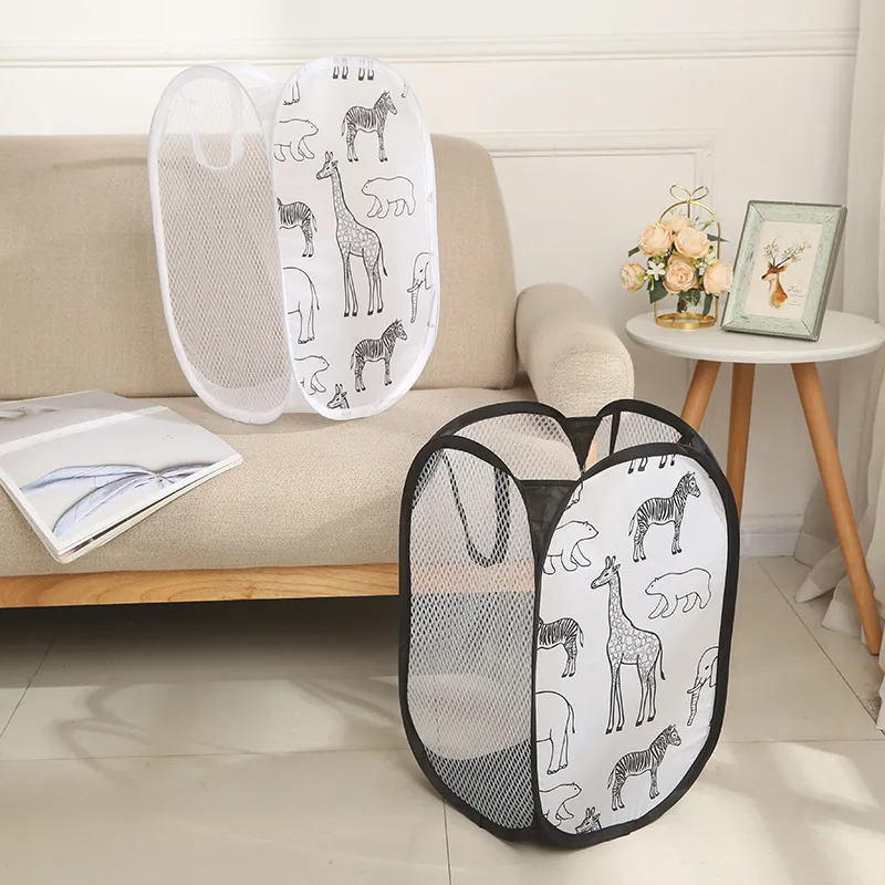 Foldable Laundry Basket for Dirty Clothes and Household Items White big image 1