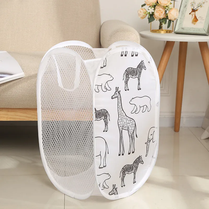Foldable Laundry Basket for Dirty Clothes and Household Items White big image 1