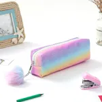 Rainbow Glitter Pencil Case - Stylish and Convenient Organizer for Students and Cosmetics  image 2