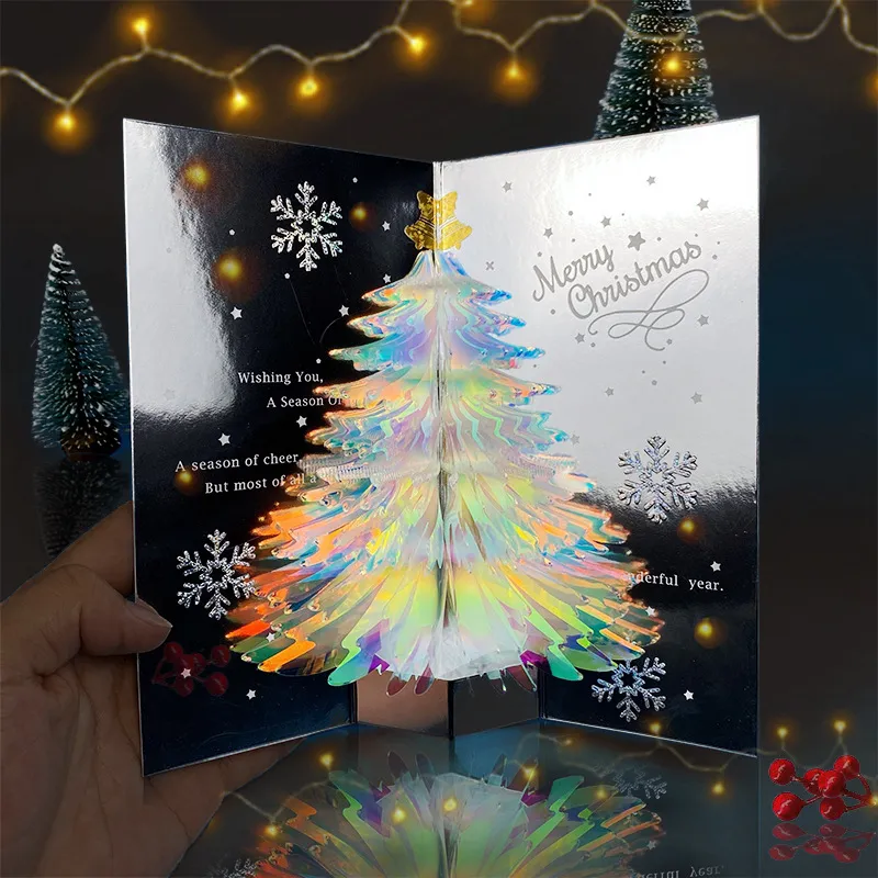 3D Christmas Tree Greeting Card Green big image 1