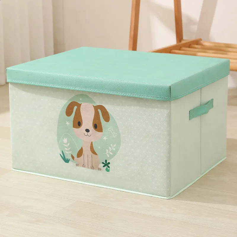 Foldable Storage Box With Animal Cartoon Design For Dorm Rooms