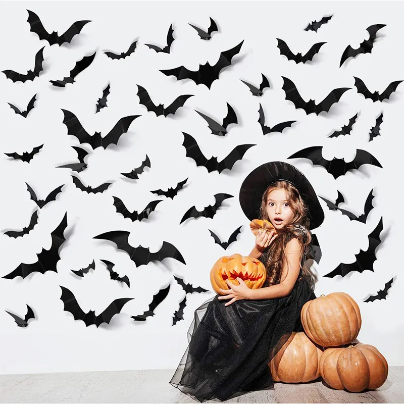 3D Bat Stickers for Halloween Party Decorations  big image 1