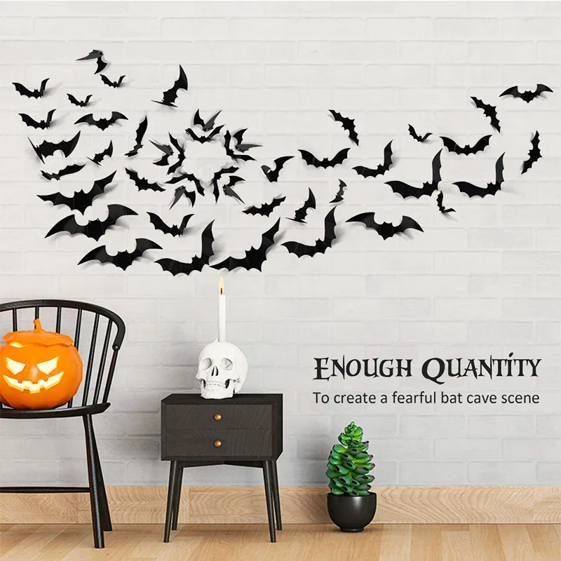 3D Bat Stickers for Halloween Party Decorations  big image 3