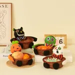 Halloween/Easter Candy Basket with Woven Doll, Pumpkin-shaped, Cute and Eco-friendly  image 2