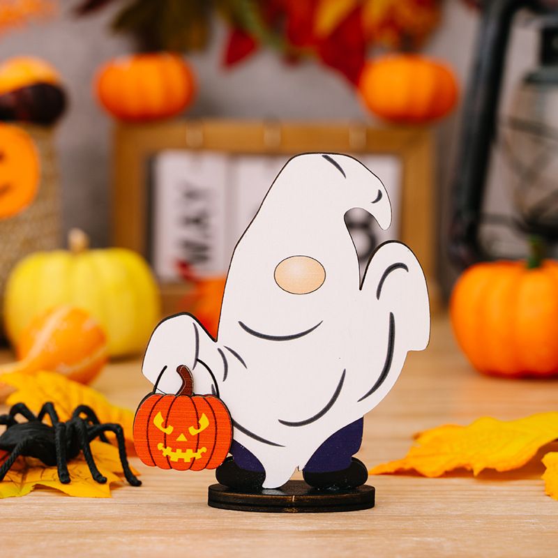 

Cute Wooden Dwarf Ghost Halloween Decoration with Various Styles