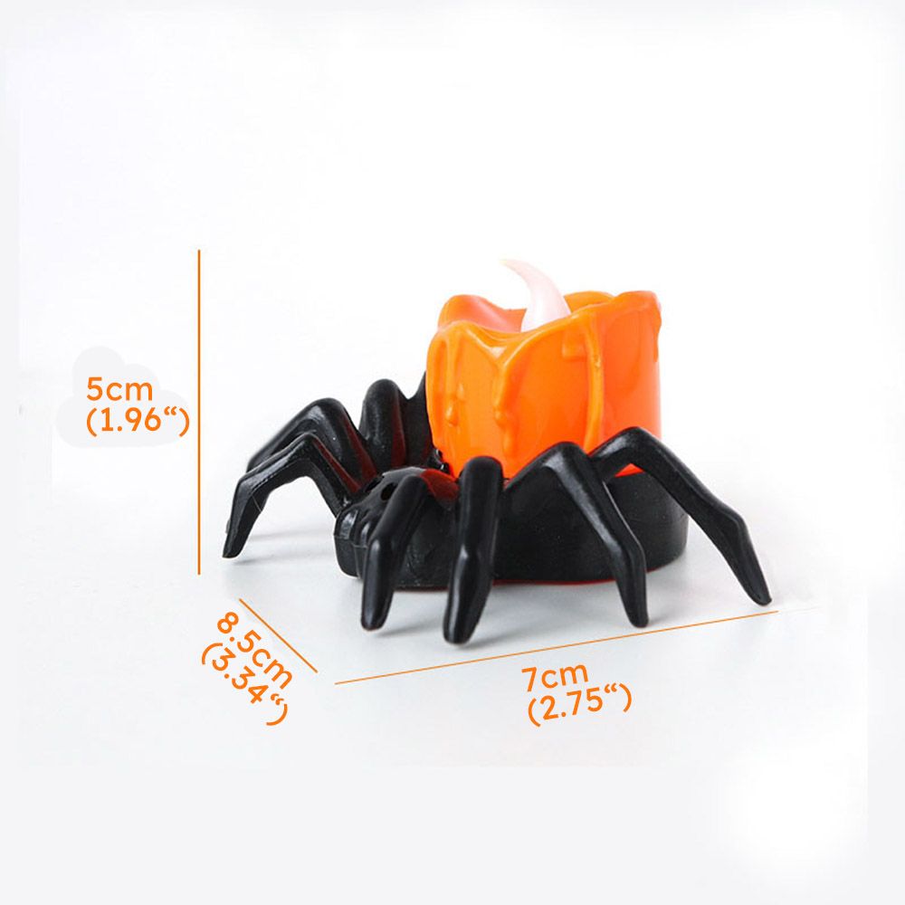 

One Piece of Halloween Pumpkin Candle Light Decoration with LED Lights and Spider Design