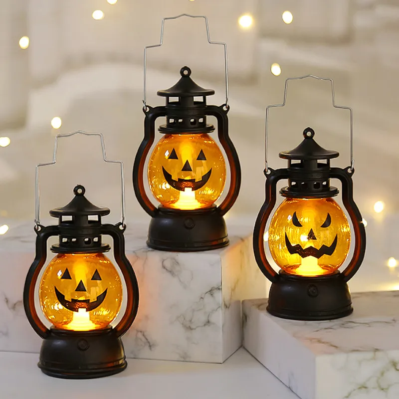 Halloween Oil Lamp Portable Pumpkin Lantern Skull Home Decoration big image 2