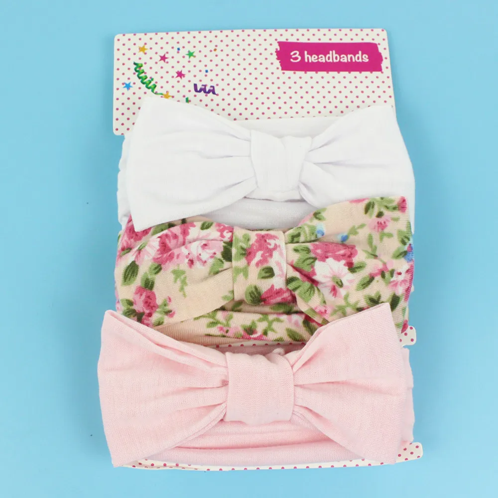 Faixa de cabeça elástica combinada de bolinhas sólidas lindas de bolinhas sólidas de 3 peças combinadas  image 4