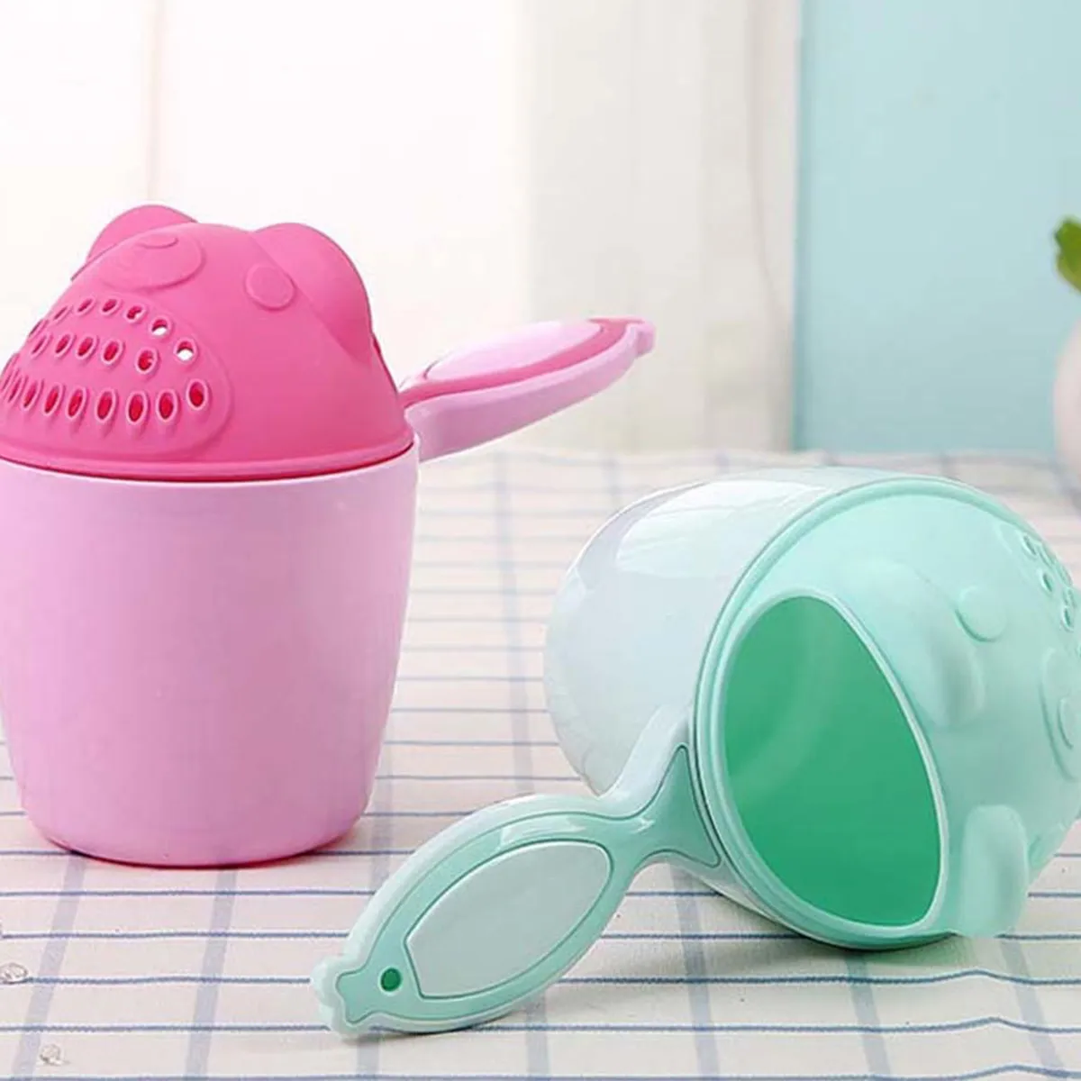 Babybadewanne Dusche Praktisches Duschshampoo Spülbecher Waschkopf Niedliches Babygeschenk rosa big image 1