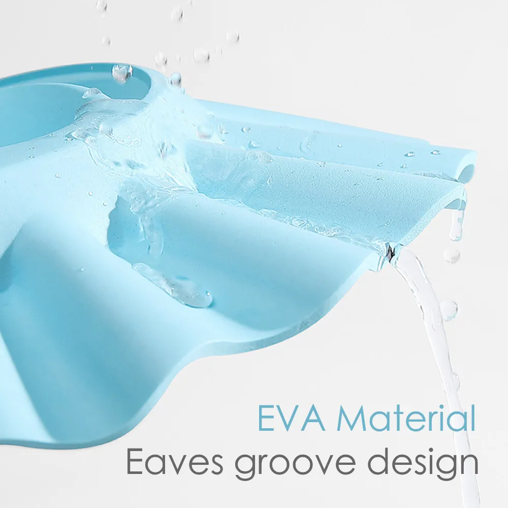 Baby Shower Caps Shampoo Cap Wash Hair Kids Bath Visor Hats Adjustable Shield Waterproof Ear Protection Eye Children Hats Infant Blue image 4