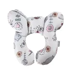 Cartoon Baby Travel Pillow Infant Head and Neck Support Pillow for Car Seat Pushchair Light Grey