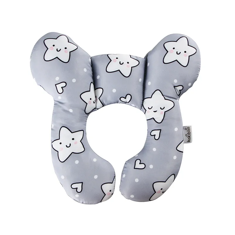 Cartoon Baby Travel Pillow Infant Head and Neck Support Pillow for Car Seat Pushchair Grey big image 1