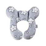 Cartoon Baby Travel Pillow Infant Head and Neck Support Pillow for Car Seat Pushchair Grey