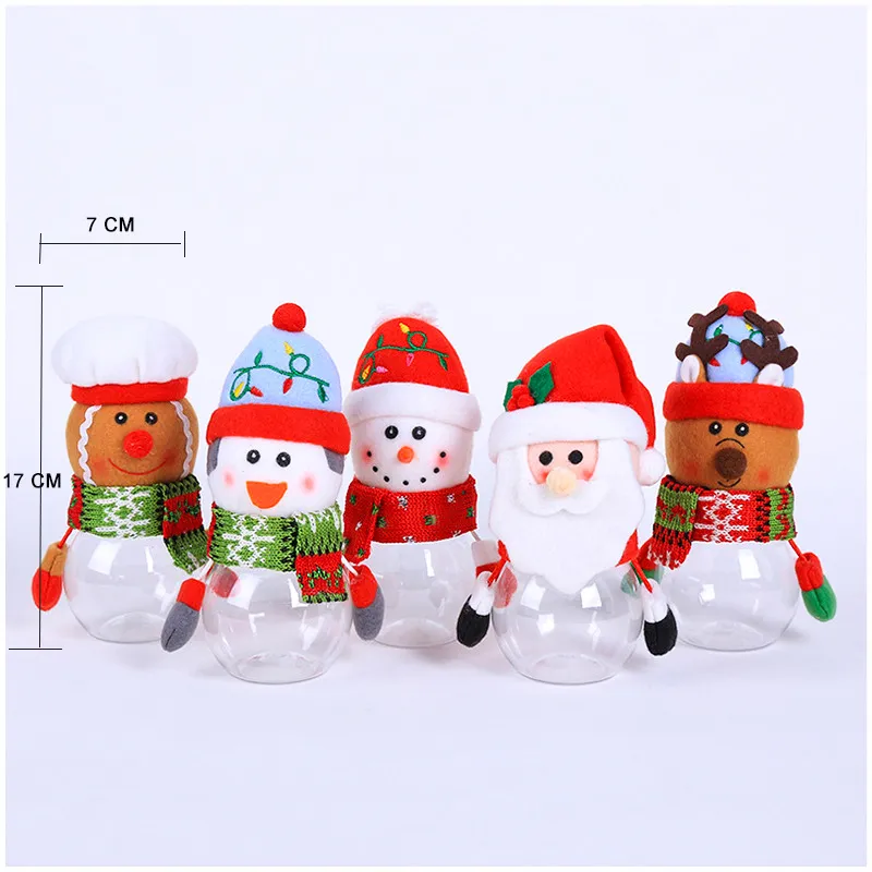 Santa Claus Snowman Candy Jar Christmas Gift Bags Chocolate Cookie Candy Storage Bottle  big image 2