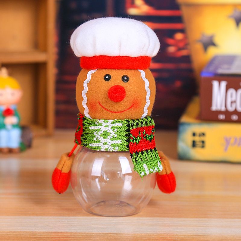 Santa Claus Snowman Candy Jar Christmas Gift Bags Chocolate Cookie Candy Storage Bottle