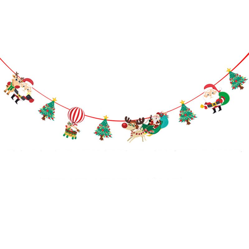 

Christmas Cartoon Bunting Party Supplies, Christmas Banners Decor Flags Hanging for Christmas Party Home Decoration Banners