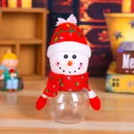 Santa Claus Snowman Candy Jar Christmas Gift Bags Chocolate Cookie Candy Storage Bottle Red/White