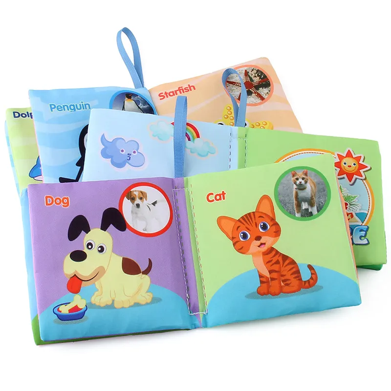 Livre de tissu de bébé Bébé Éducation précoce Cognition Ferme Animal Animaux végétaux Portant Transport Sea World Livre en tissu big image 3