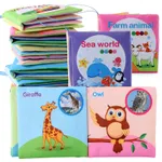 Baby Cloth Book Baby Early Education Cognition Farm Animal Vegetable Animals Wearing Transportation Sea World Cloth Book Pink image 4