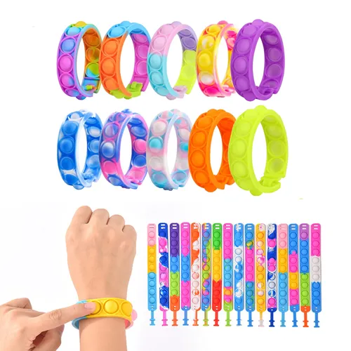 Pulseiras de pulseira para crianças brinquedos de alívio de estresse brinquedo sensorial fidget brinquedo de silicone para crianças brincar de brinquedo educacional