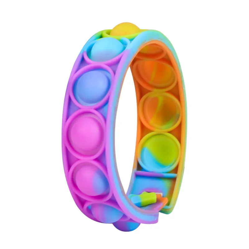 Kids Wristband Bracelets Toys Stress Relief Toy Fidget Sensory Toy Kids Silicone Play Educational Toy Color-C