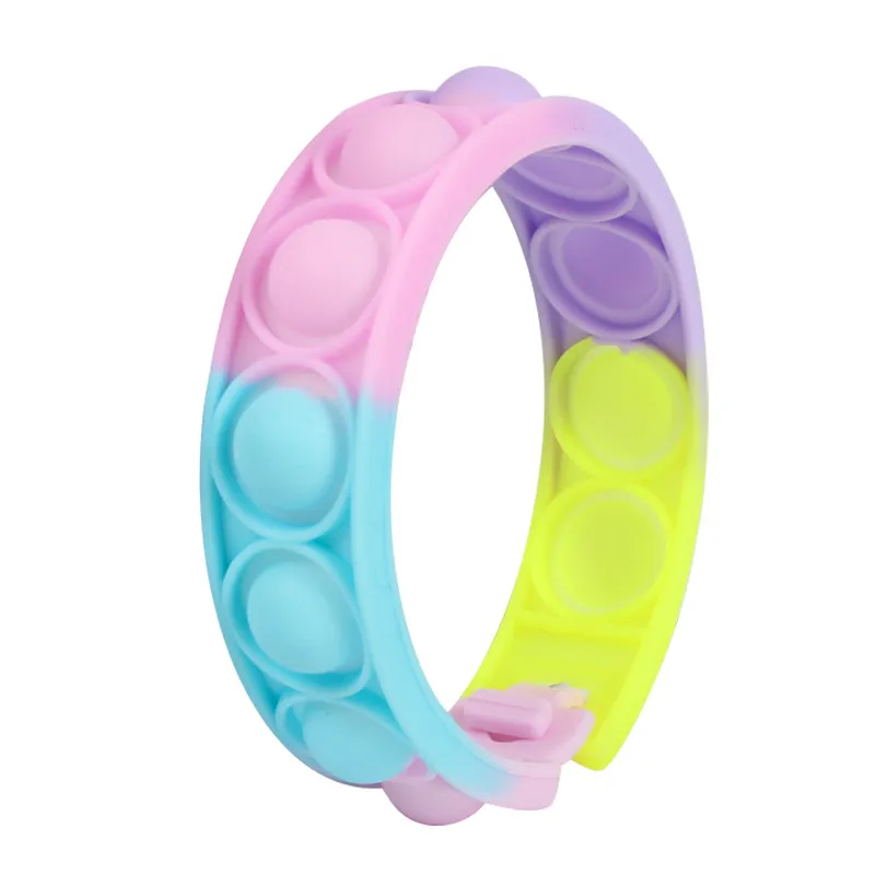 Kids Wristband Bracelets Toys Stress Relief Toy Fidget Sensory Toy Kids Silicone Play Educational Toy Color-B