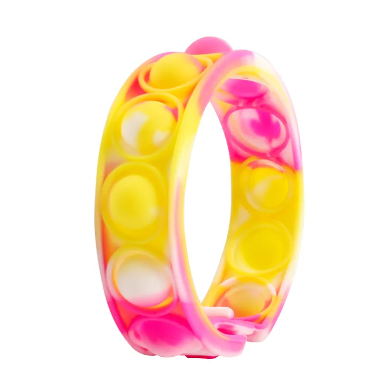 Kids Wristband Bracelets Toys Stress Relief Toy Fidget Sensory Toy Kids Silicone Play Educational Toy Color-A
