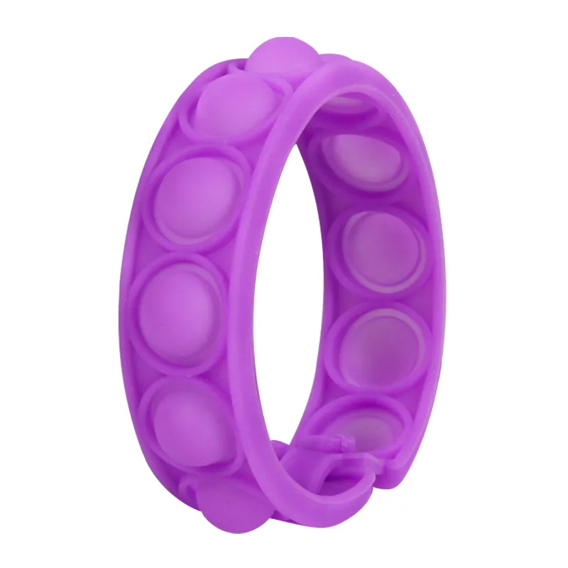 Kids Wristband Bracelets Toys Stress Relief Toy Fidget Sensory Toy Kids Silicone Play Educational Toy Purple