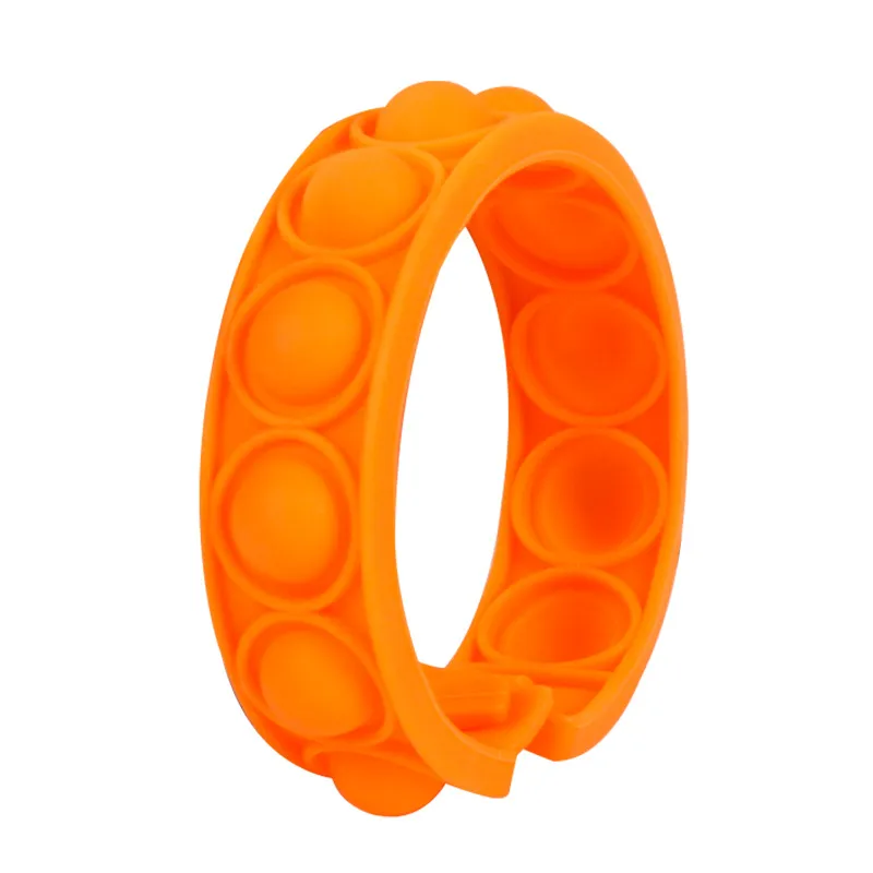 Kids Wristband Bracelets Toys Stress Relief Toy Fidget Sensory Toy Kids Silicone Play Educational Toy Orange big image 1