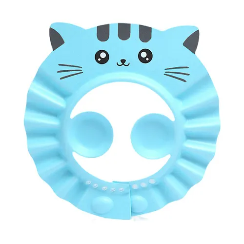 Baby Shampoo niños del sombrero del lavado de protección para los oídos de lavado casquillo ajustable del baño gorro para el cabello ojo oído impermeable cartón gorro de ducha gato