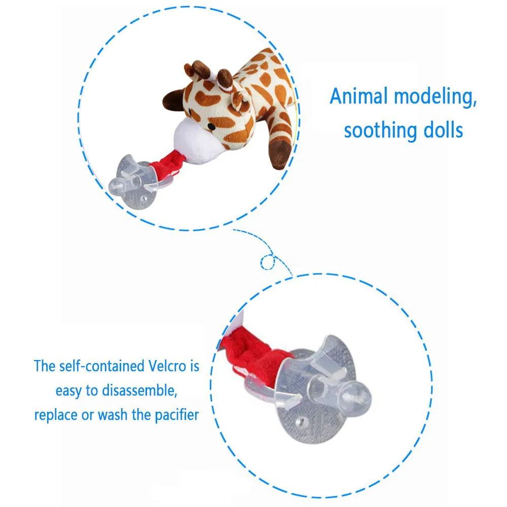 Soft Plush Toy Pacifier Holder with Detachable Pacifier for 0-40 Months  image 3