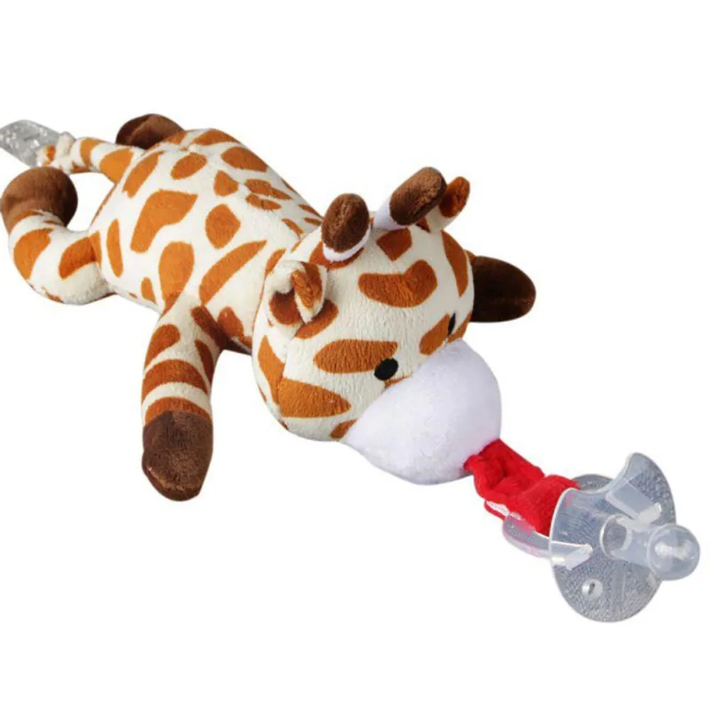 Soft Plush Toy Pacifier Holder with Detachable Pacifier for 0-40 Months big image 1