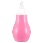 Silicone Baby Nasal Aspirator Safe Newborn Nose Cleaner Mucus Sucker Suction Snot Tweezers Pink