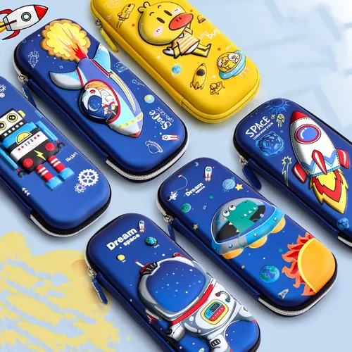Pencil Case for Boys Girls 3D EVA Cartoon Storage Pouch Pen Holder for School Kids Large-Capacity Storage Box Children's Student Gift Stationery Box (Paper Box Packaging)