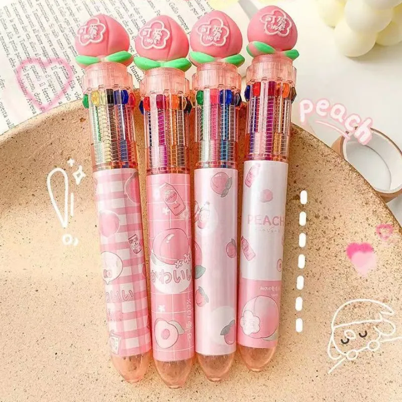 Multicolor Ballpoint Pen 0.5mm, 10-in-1 Colored Retractable Cartoon Shuttle Ballpoint Pens for Office School Supplies Students Children Kids Gift  image 2