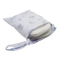 Baby Cloth Diaper Bag Cartoon Elephant/Floral Print Wet Dry Bag Portable Diaper Organizer  image 3