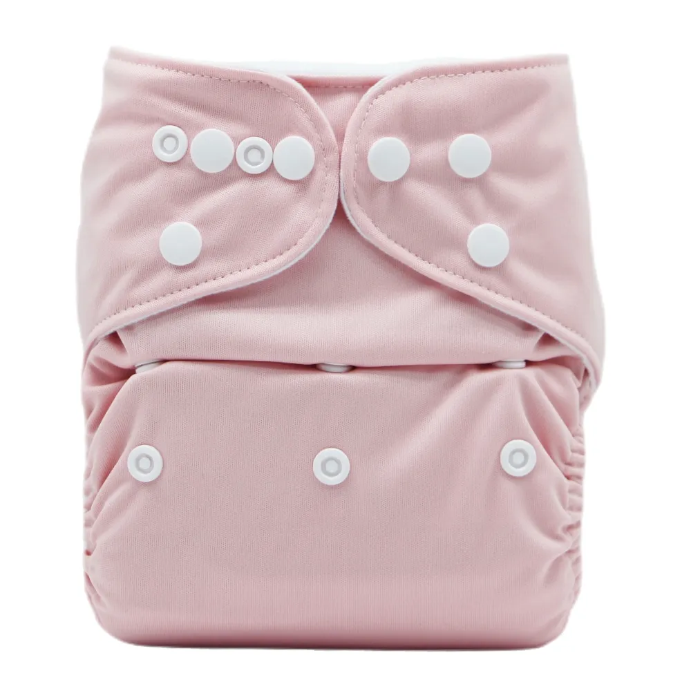 Fraldas de pano para bebê all over estampa floral tamanho único fralda reutilizável ajustável à prova d'água Rosa Claro big image 1