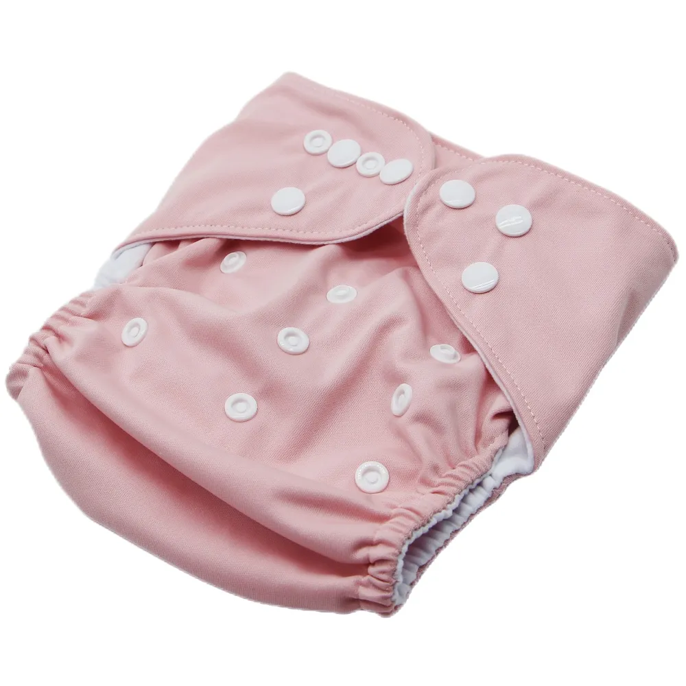 Fraldas de pano para bebê all over estampa floral tamanho único fralda reutilizável ajustável à prova d'água Rosa Claro image 3