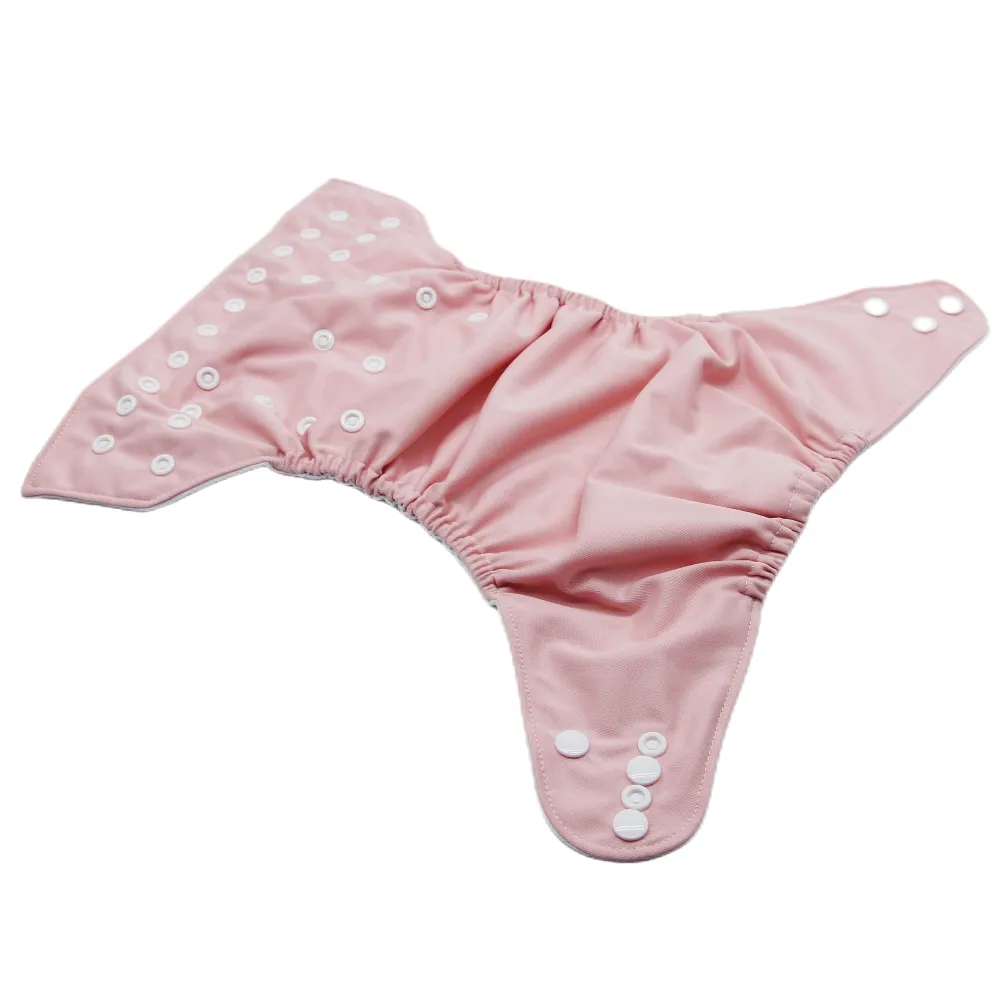 Fraldas de pano para bebê all over estampa floral tamanho único fralda reutilizável ajustável à prova d'água Rosa Claro image 4
