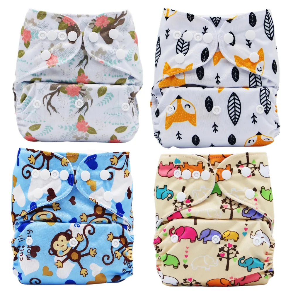 Baby Cartoon Cloth Diaper Washable Adjustable Waterproof Breathable Eco-friendly Diaper